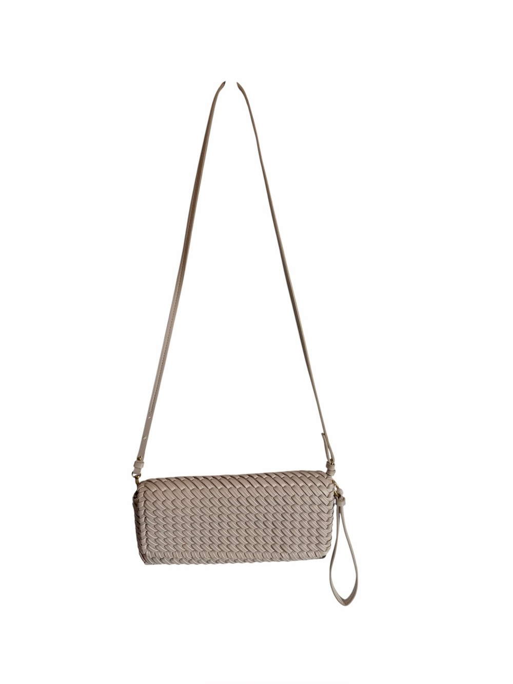 ZABA Woven Crossbody Shoulder Bag in Taupe